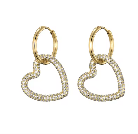 Willow Gold Heart Hoops