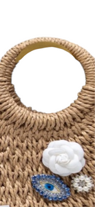Evil eye top handle bag